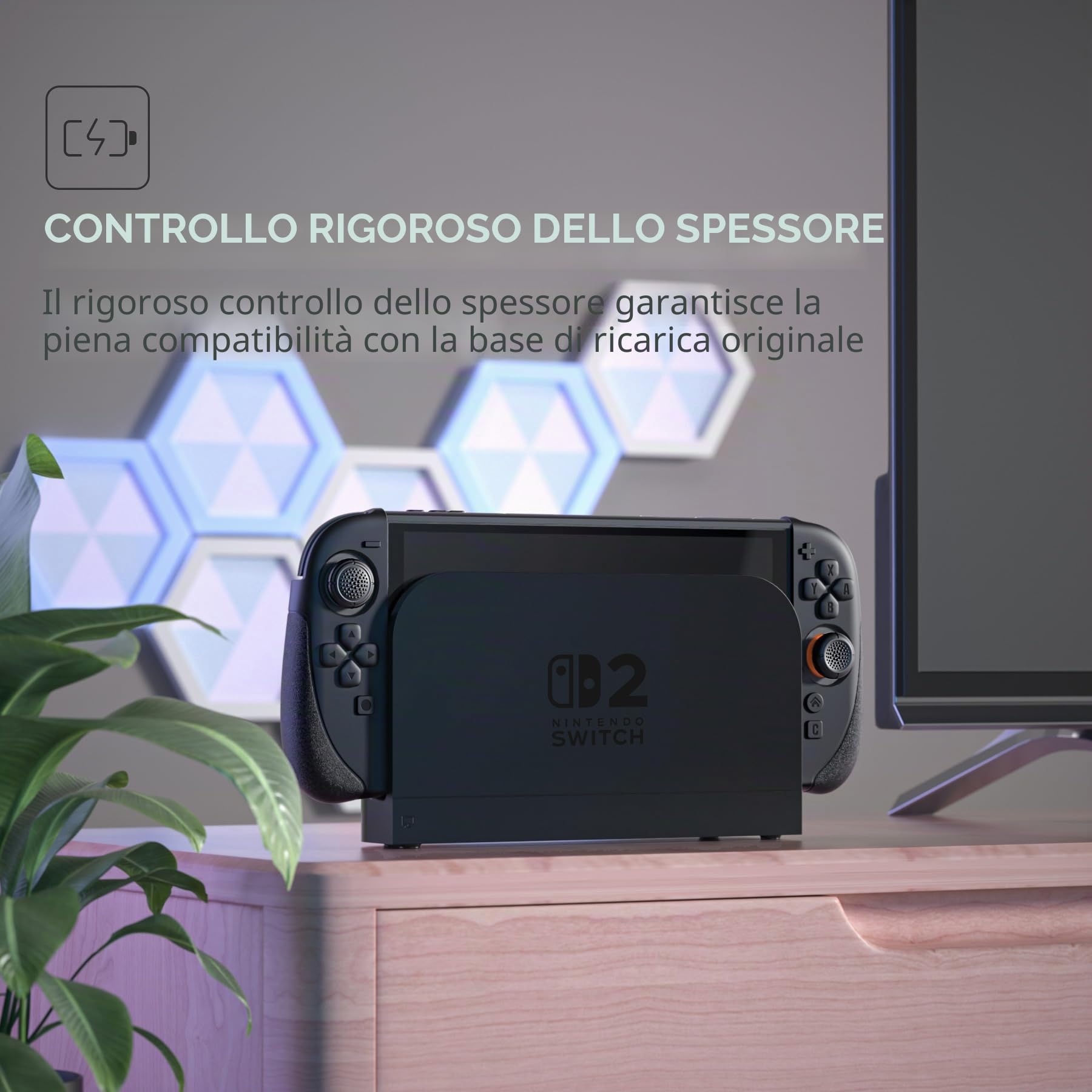 playvital Ranger Cover Dockable Rigida per Nintendo Switch 2 Console, Custodia Protettiva Silicone per Joycon 2, Supporto Regolabile Copri Analogici Accessori per Switch 2, Nero