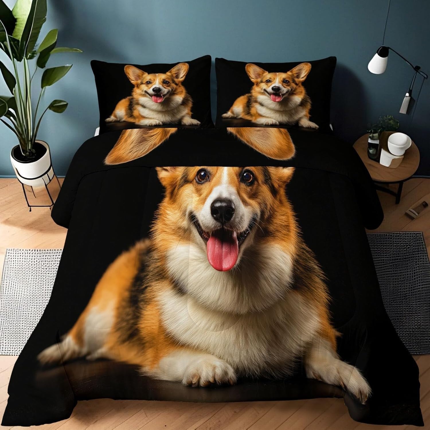 Couette 90x190 Enfant Corgis lavable en machine pour en finir avec les taches