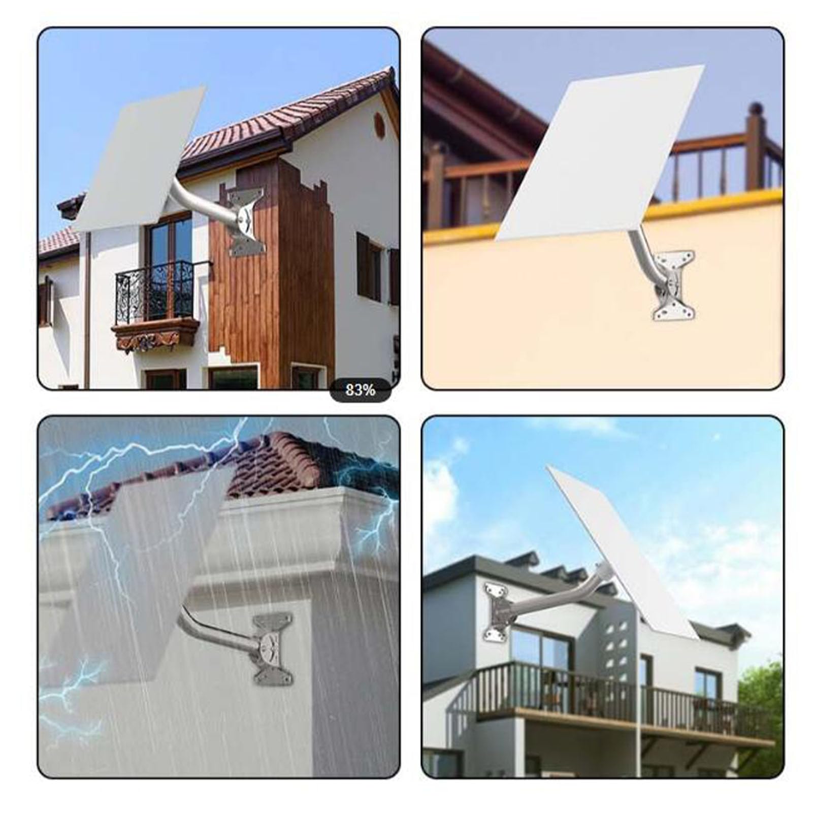 Kit de Montage Satellite pour Antenne Parabolique Standard Gen 3 V3, Support Mural Long Réglable, Kit de Montage Satellite Résistant aux Intempéries
