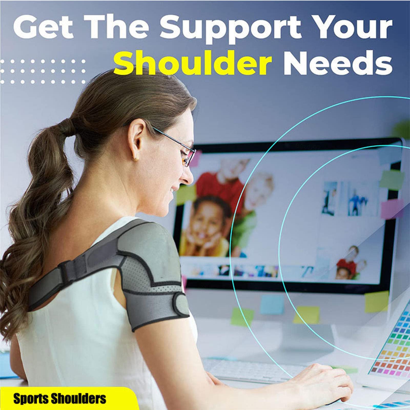 HAPPYNA Soporte Soporte Hombro Compresión Hombres Mujeres, Soporte Soporte Hombro Ajustable, Articulación Ca Dislocada, Hombro Congelado, Tendinitis La Escápula