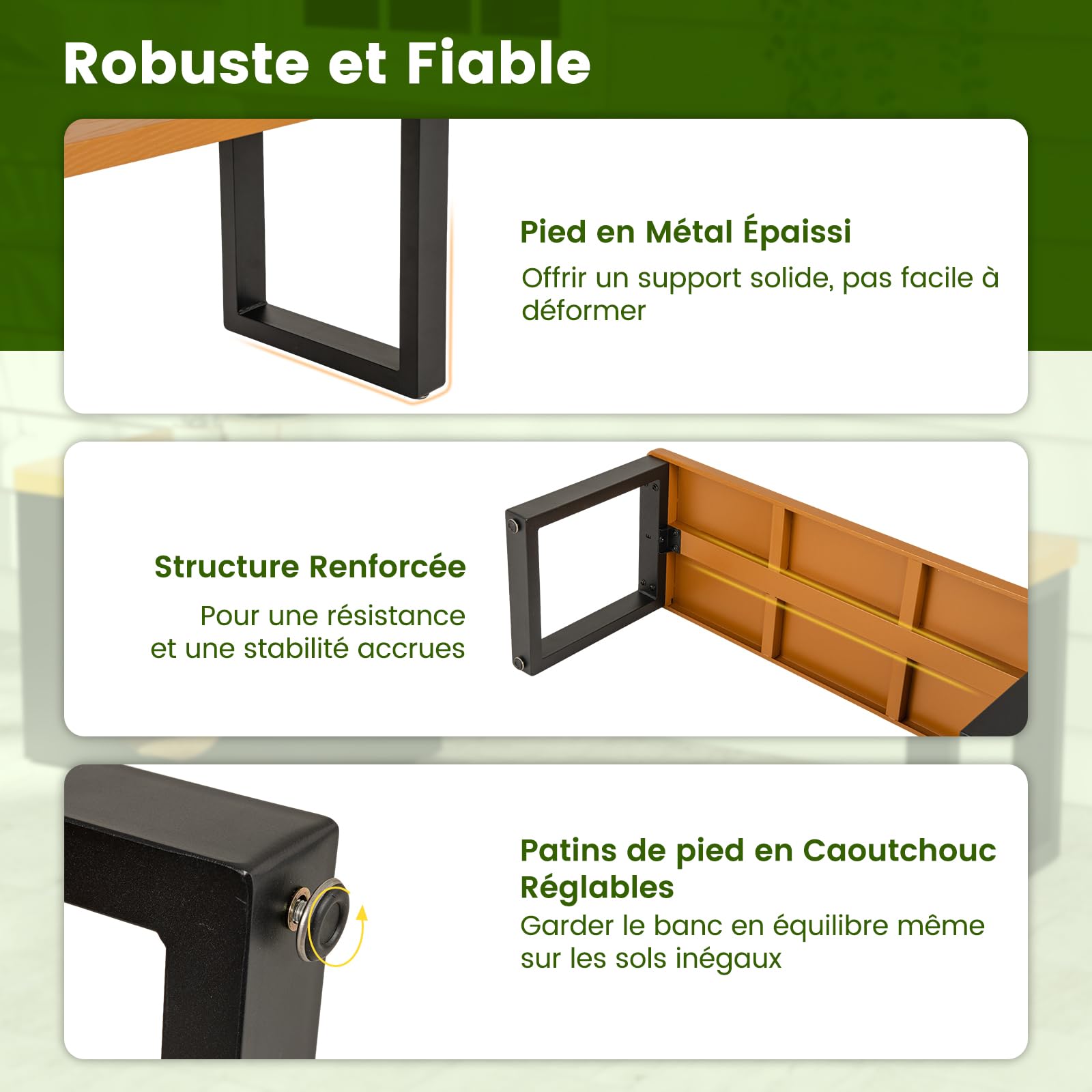 GOPLUS Banc de Jardin Exterieur 3 Personnes avec Grotte Chat Griffoir, 2 Portes, Banc Interieur avec Niche Chat Résistant aux Intempéries sans Dossier, pour Balcon, Entrée, Parc, Charge 450 kg