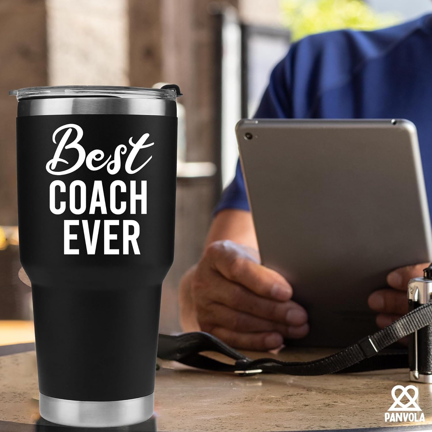 Panvola Best Coach Ever Sports Coach Gifts Soccer Football Baseball Basketball Gym Trainor Mentor From Team Members Students Vacuum Insulated Tumbler Stainless Steel Travel Mug With Straw (30 oz) - Image 7