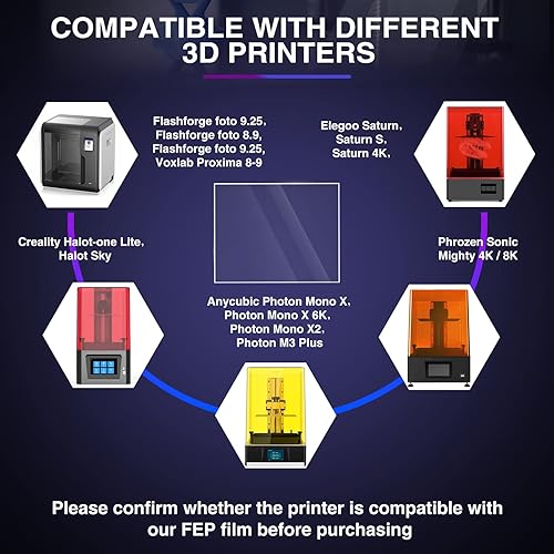 Miniatura 2 de 10 películas FEP de 10.236 x 7.874 x 0.006 in de liberación FEP para Anycubic Photon Mono X, Photon Mono X 6K, Photon Mono X2, Photon M3 Plus,