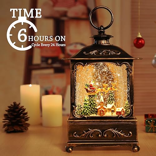 Miniatura 5 de Decoraciones de Navidad, globo de nieve de Navidad, linterna brillante con música y temporizador, faroles de Navidad forrados por USB, funciona con