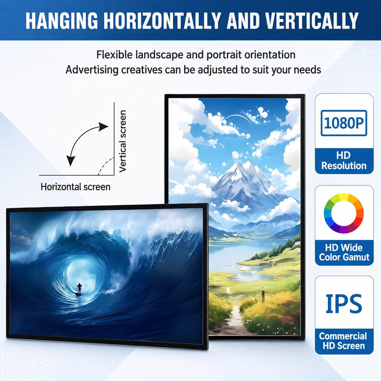 Ekran Digital Signage, Ekran Reklamowy – Rozdzielczość 1080P Scr18.5"