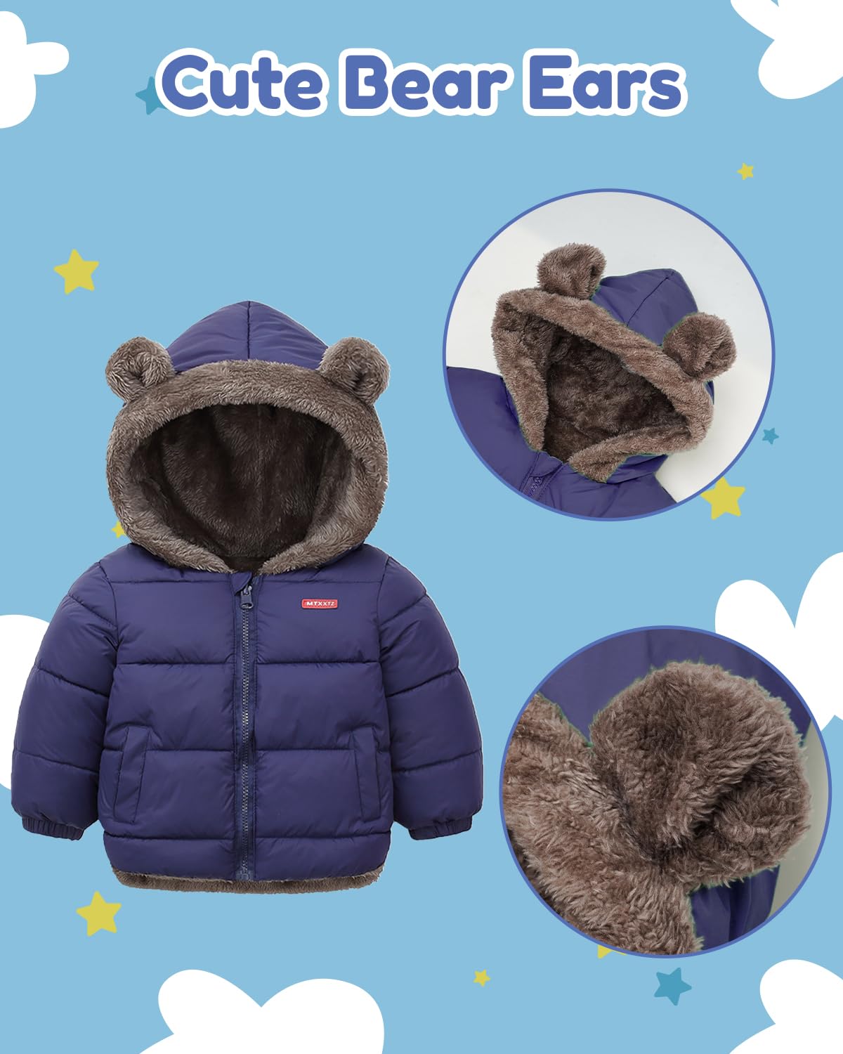 Bébé Hiver Polaire Manteau Enfants Garçons Veste Outwear Les Filles Rembourré Vêtements 1-6 Ans