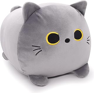 LSYDCARM Gray Cat Plush Pillows Toys, 13" Cute Gray Cat Stuffed Animals Cat Plushie, Kawaii Soft Plush Cat Hugging Pillow ...