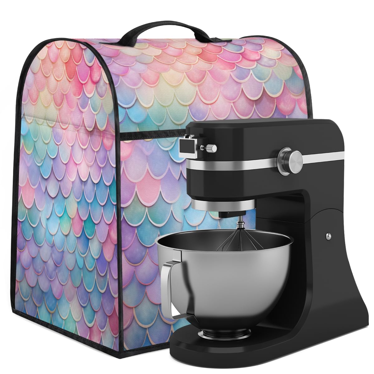 Coffee Maker Cover Colorful Watercolor Mermaid Kitchen Appliance Covers Small Appliance Covers Blender Cover Juicer Cover Dust Covers for Kitchen Appliances with Top Handle and Pockets,Washable,B760