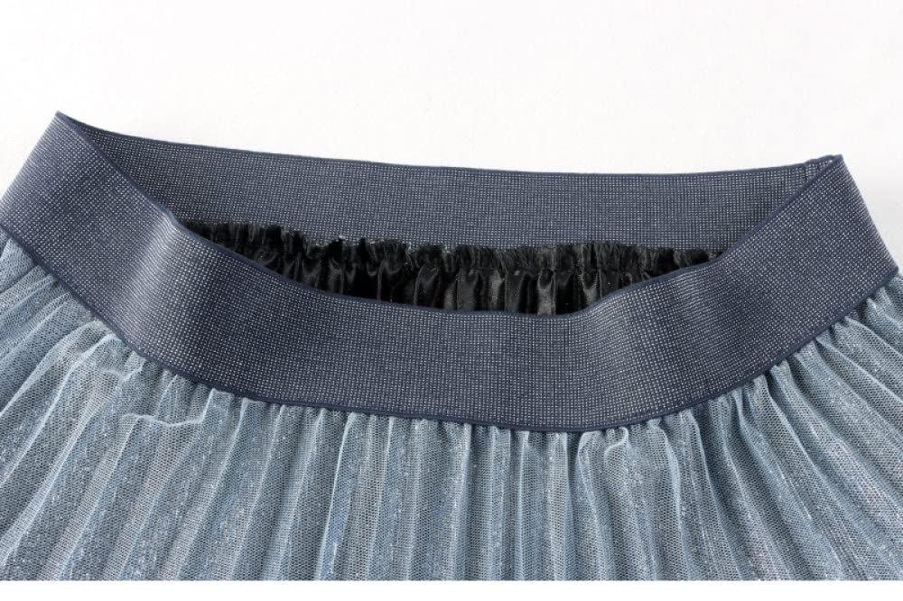 Faldas para Mujer Reino Unido,Faldas Plisadas para Mujer Cintura Elástica Longitud Midi Faldas De Invierno Negras Brillantes Falda Informal De Talle Alto De Una