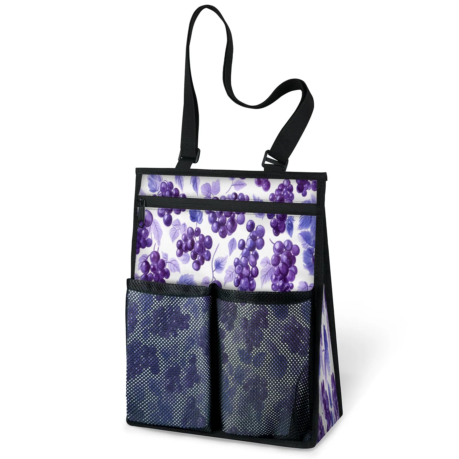 Ourtheme Grape Leaf Portable Shower Bag for Travel Gym Camp Beach Tote Shower Caddy Bags Hanging Toiletry Organizer