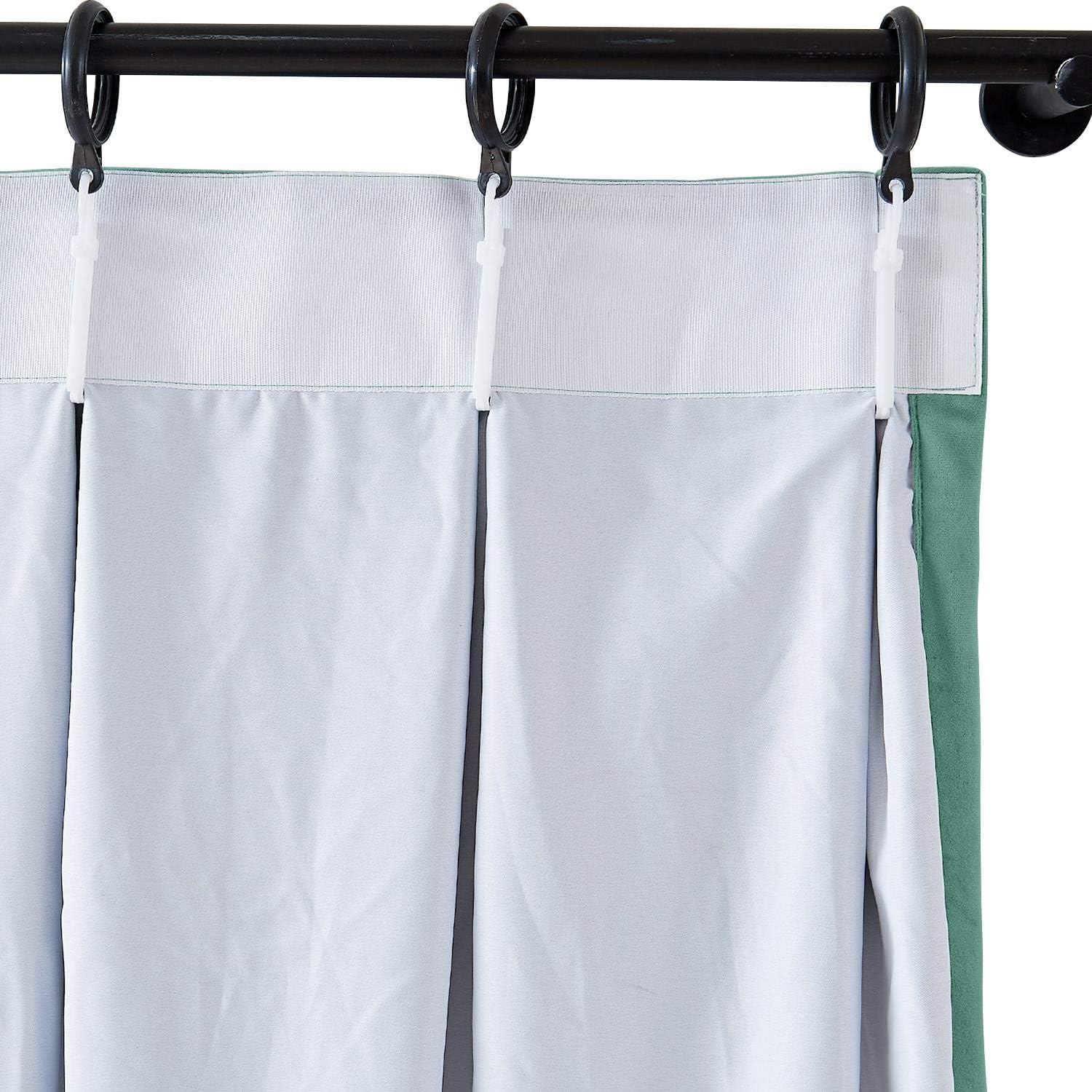 ChadMade Pinch Pleated 27W x 84L Inch Velvet Curtain Thermal Insulated Room Darkening Drape with Liner, Aqua Mist Drapery (1 Panel), Leon Collection