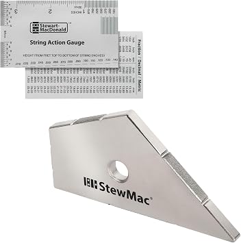 StewMac String Action Gauge & Ruler + Fret Kisser Bundle, Professional Luthier Guitar Repair Tools