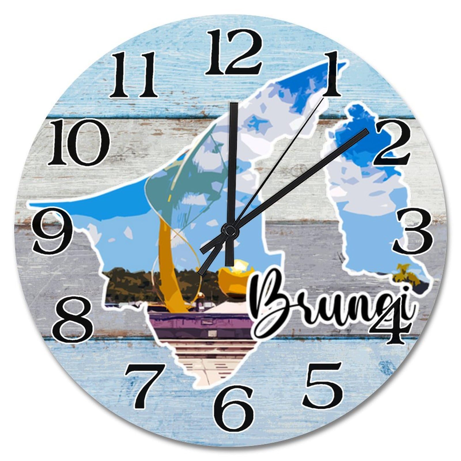 Horloge murale decorative ronde et silencieuse de 38 cm pour cuisine et salon accueillant