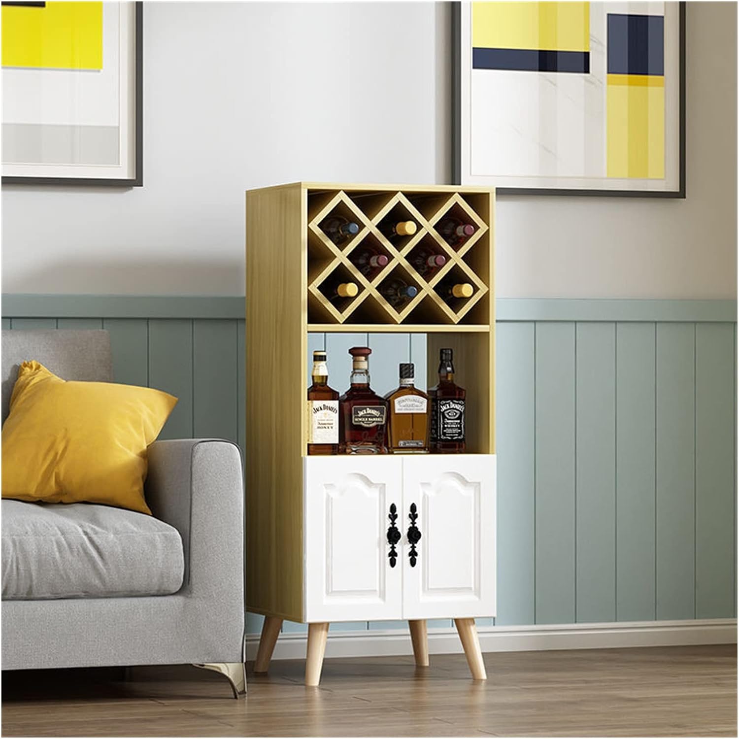 Wine Cabinet Small Wine Cabinet Living Room Wine Rack Storage Rack Floor Wine Rack Restaurant Wine Cabinet Home Wine Cabinet Rack Freestanding Wine Racks & Cabinets (Size : S)