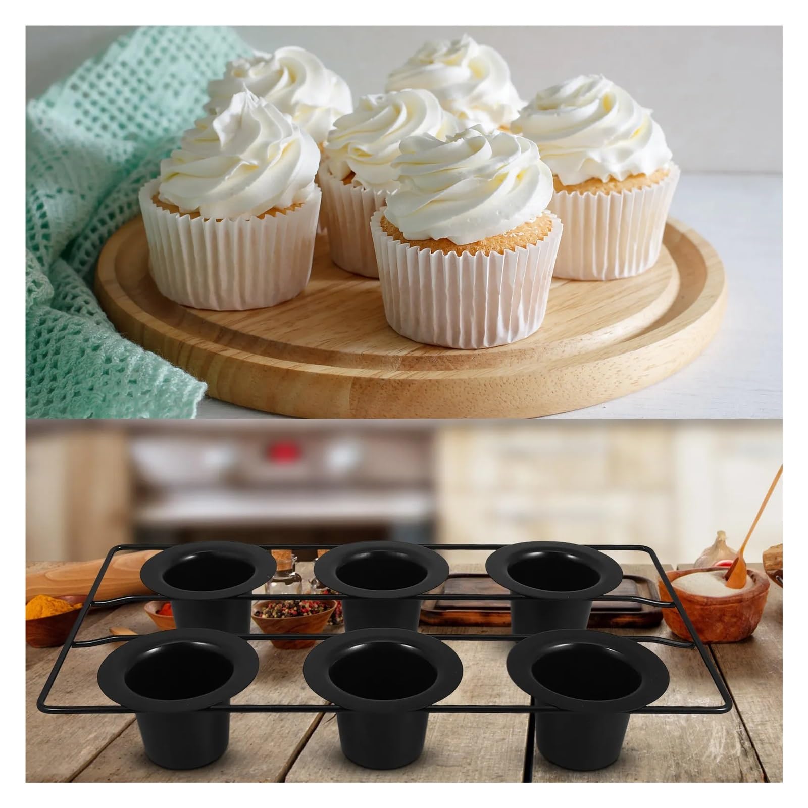 Hochwertige, Antihaftbeschichtete Muffinform Aus Schwarzem Karbonstahl, Robuste, Tiefe Cupcake-Form For Backen Von Muffins, Cupcakes, Popovers Im Ofen