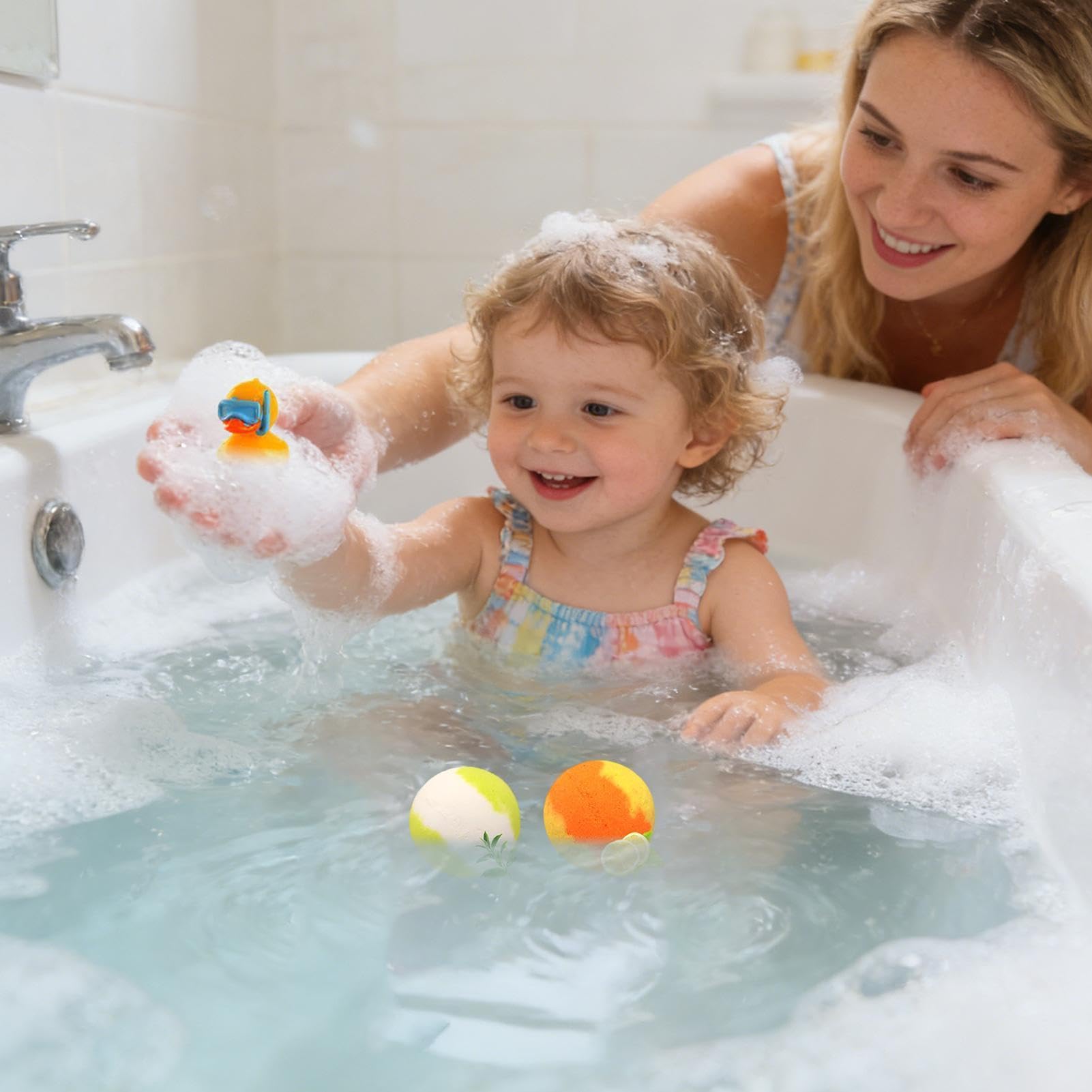 Badekugeln für die Badewanne 24 Stück Duftende Meerestier-Motive | Kinder Badespielzeug Badesalzkugeln Für Kleinkinder Vorschulkinder Zuhause Badezimmer Kindergarten Vorschule