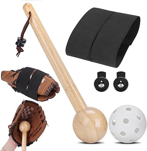Kit de guante de béisbol para hombres y adultos, mazo de guante de béisbol de estructura de una sola pieza, guantes de béisbol de madera, martillo