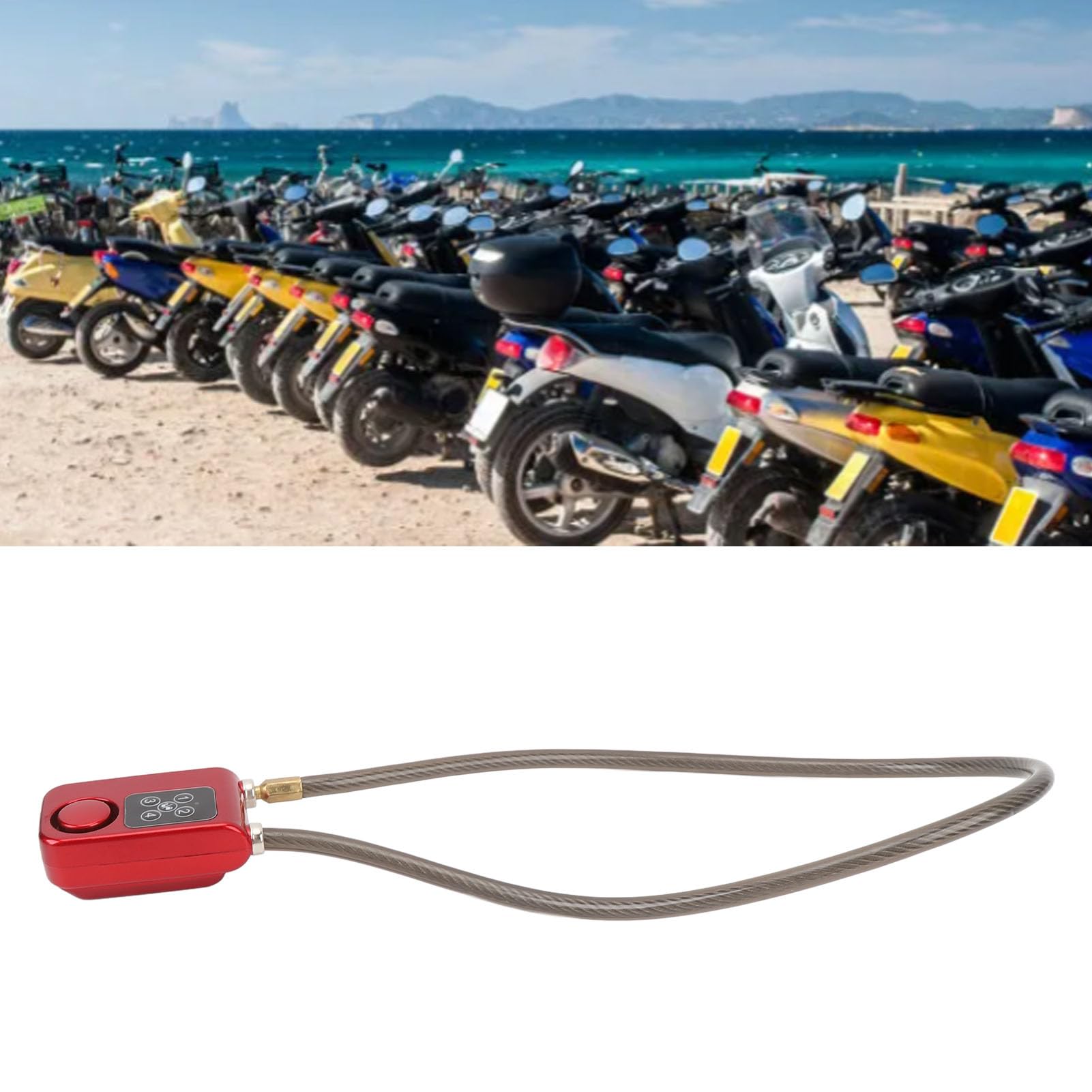 Blocco Allarme Bici Password a 4 Cifre Blocco Bici Wireless con Telecomando Catena di Sicurezza Antifurto Negozio di Casa Moto