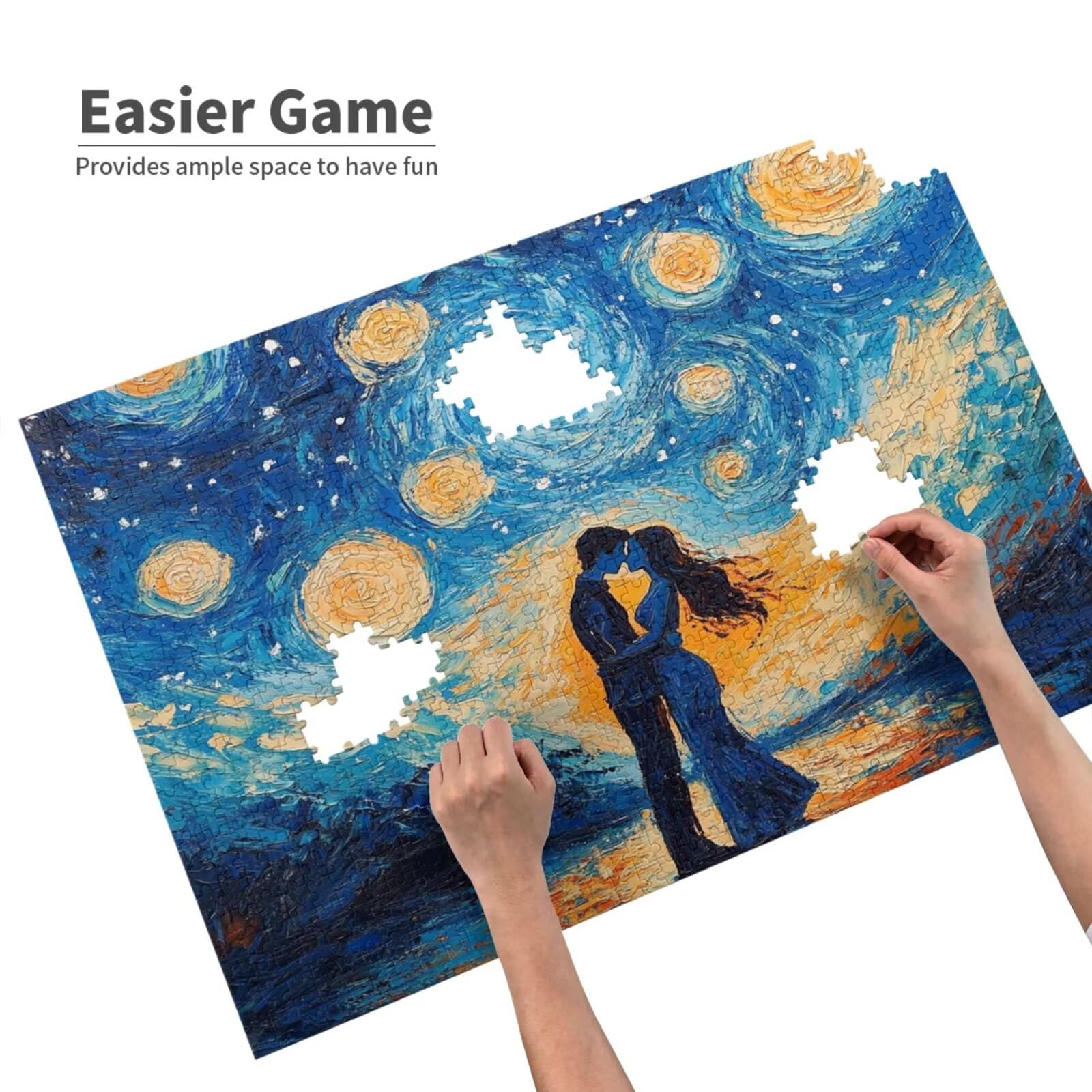 Abstrait Puzzle 1000 Pieces Couple Puzzle Adulte Design Exclusif,Découpe Laser de Précision,Activité Familiale Anti-Stress,Décoration Murale Cadeau Homme pour PuzzleAmateurs d'art 50x75cm-z517