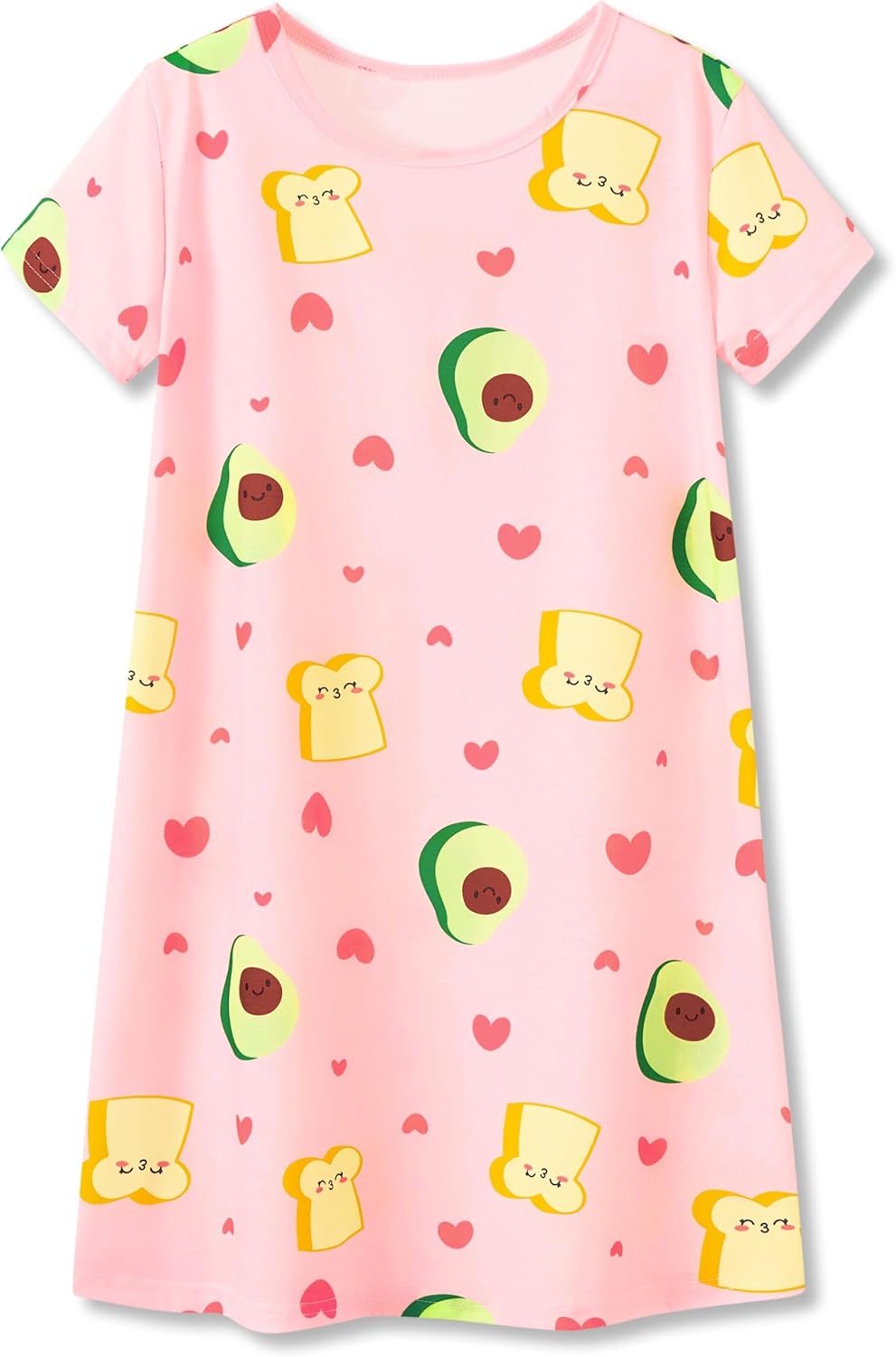 Tebbis Teen/Little Girls Nightgown – Summer Short Sleeves Sleepwear Trendy Tie Dye Spiral Nightdress Pajama Size 6-16