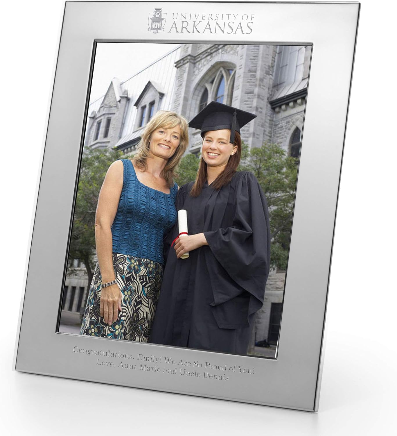 M. LA HART University of Arkansas Polished Pewter 8x10 Picture Frame