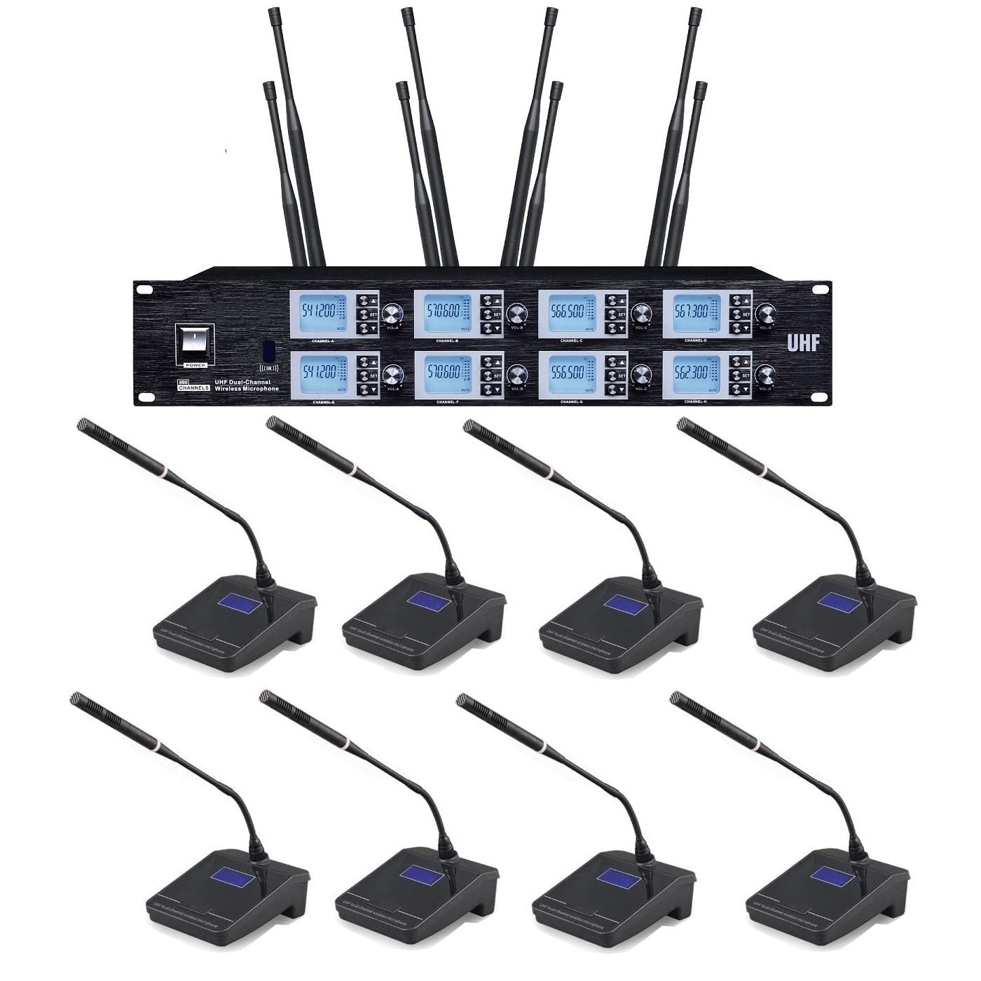 Amazon.com: 8 Channel Wireless Microphone System Adjustable