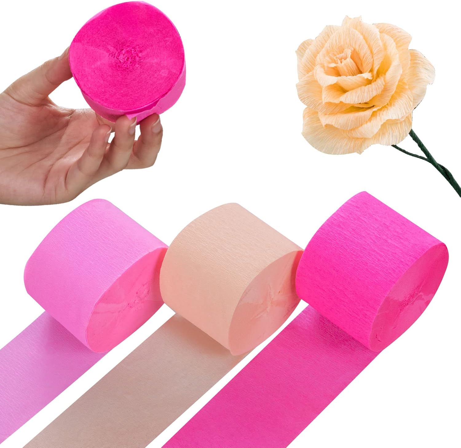 Crepe Paper Rolls 3 Rolls Total 246ft Crepe Paper Streamers