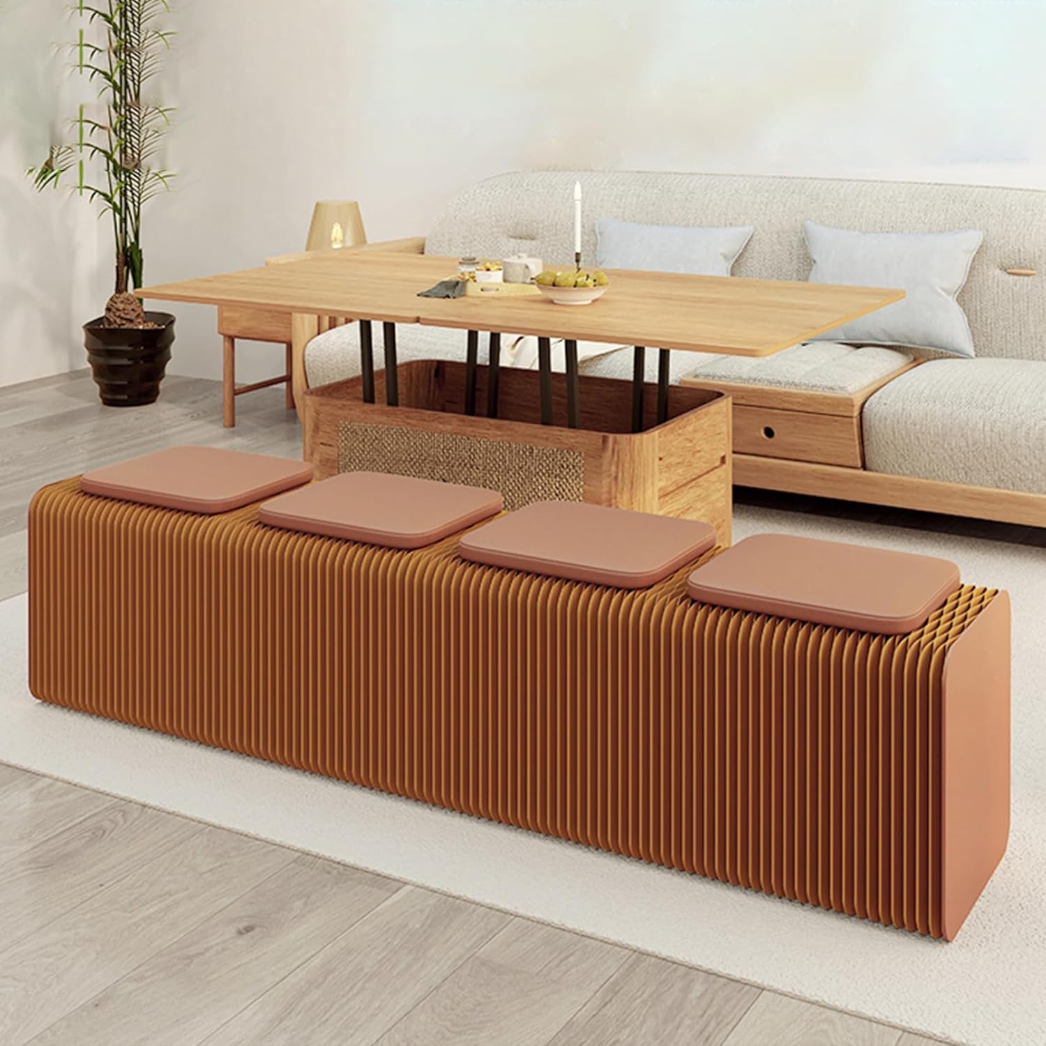 ihpaperペーパーベンチ アコーディオンベンチ 折りたたみ ペーパー