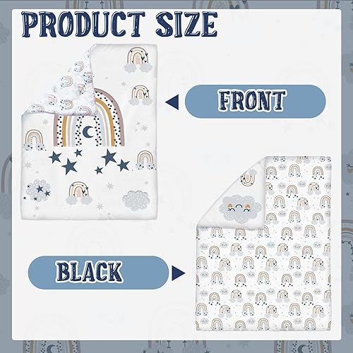 Miniatura 4 de Rtteri Juego de ropa de cama para cuna de bebé, 4 piezas, ropa de cama de bebé, tamaño estándar, suave, incluye falda de cuna, manta, sábana de cuna