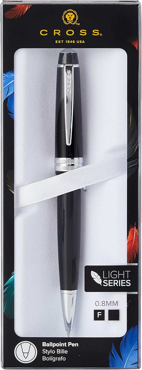 CROSS Bailey Light Polished Resin Refillable Ballpoint Pen, Medium Ballpen, Includes Premium Gift Box - Black