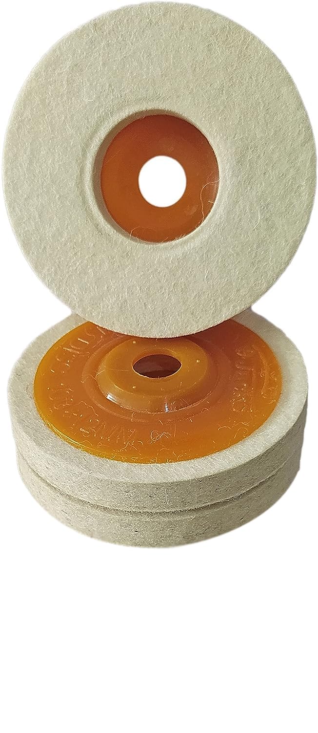 Inditrust New angle grinder Wool Felt wheel buffing pad disc for polishing use (3 Pieces)