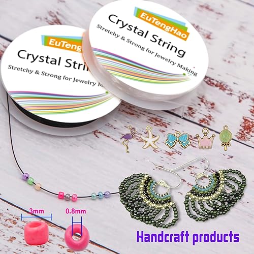 Miniatura 6 de EuTengHao 13246 cuentas de semillas de pony de 0.118 pulgadas (0.118 in) con dijes, pinzas para manualidades, pulseras, collares, aretes, joyería,