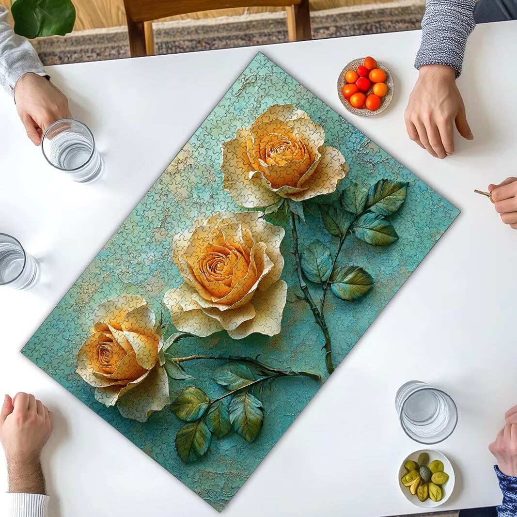 Puzzle Rosa, Puzzle 1000 Piezas, Rompecabezas, Regalo Mujer, Decor -8502