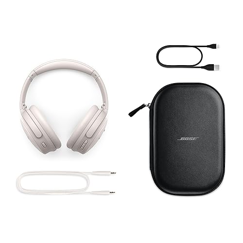 Bose QuietComfort Headphones - Wireless Bluetooth Headphones, Active Over Ear Noise Cancelling and Mic, USB-C Charging, Deep Bass, Up to 24 Hours of Playtime, White Smoke 6