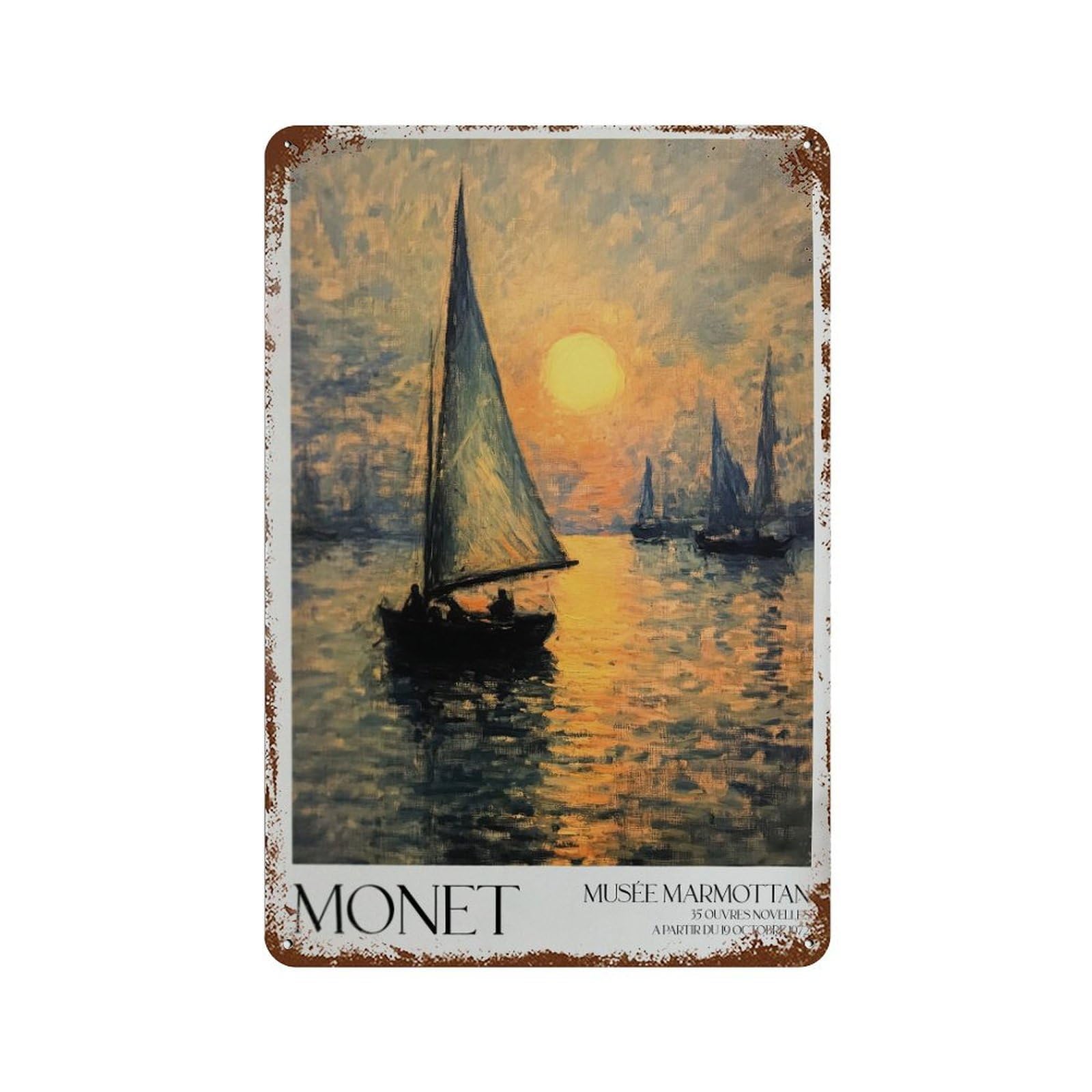 xiaoxiaoshen Claude Monet Exhibition Home Decor. Floral1 Wall Decor Art Metal Tin Poster Modern Home Decor Art Home Bar Shop Decorations Vintage Sign 30x20cm