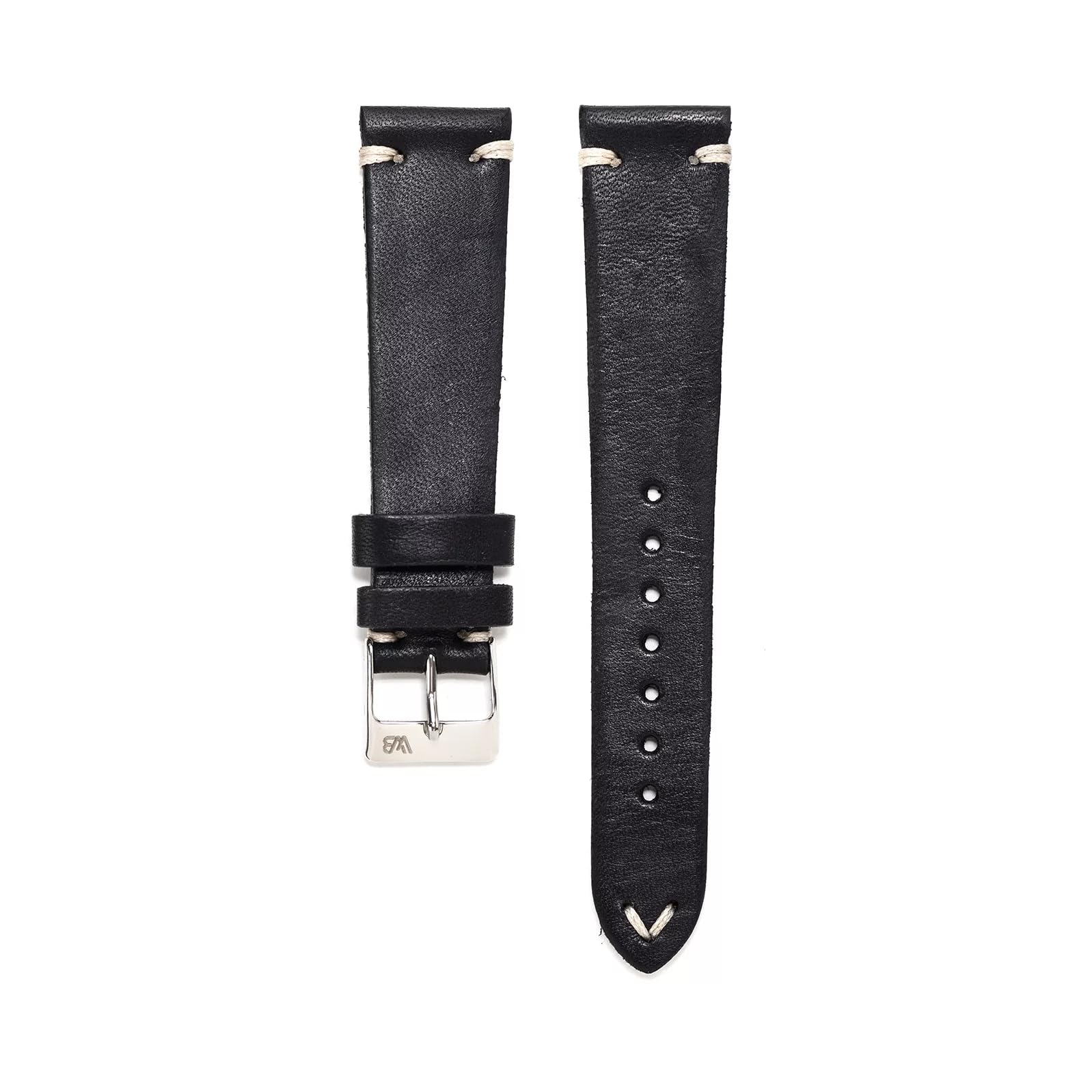 Vintage-Uhrenarmband | 7 Farben - 18, 19, 20, 21, 22 mm - Schließe: Silber Poliert | Rindsleder (Pflanzlich Gegerbt) | Ersatz-Armband