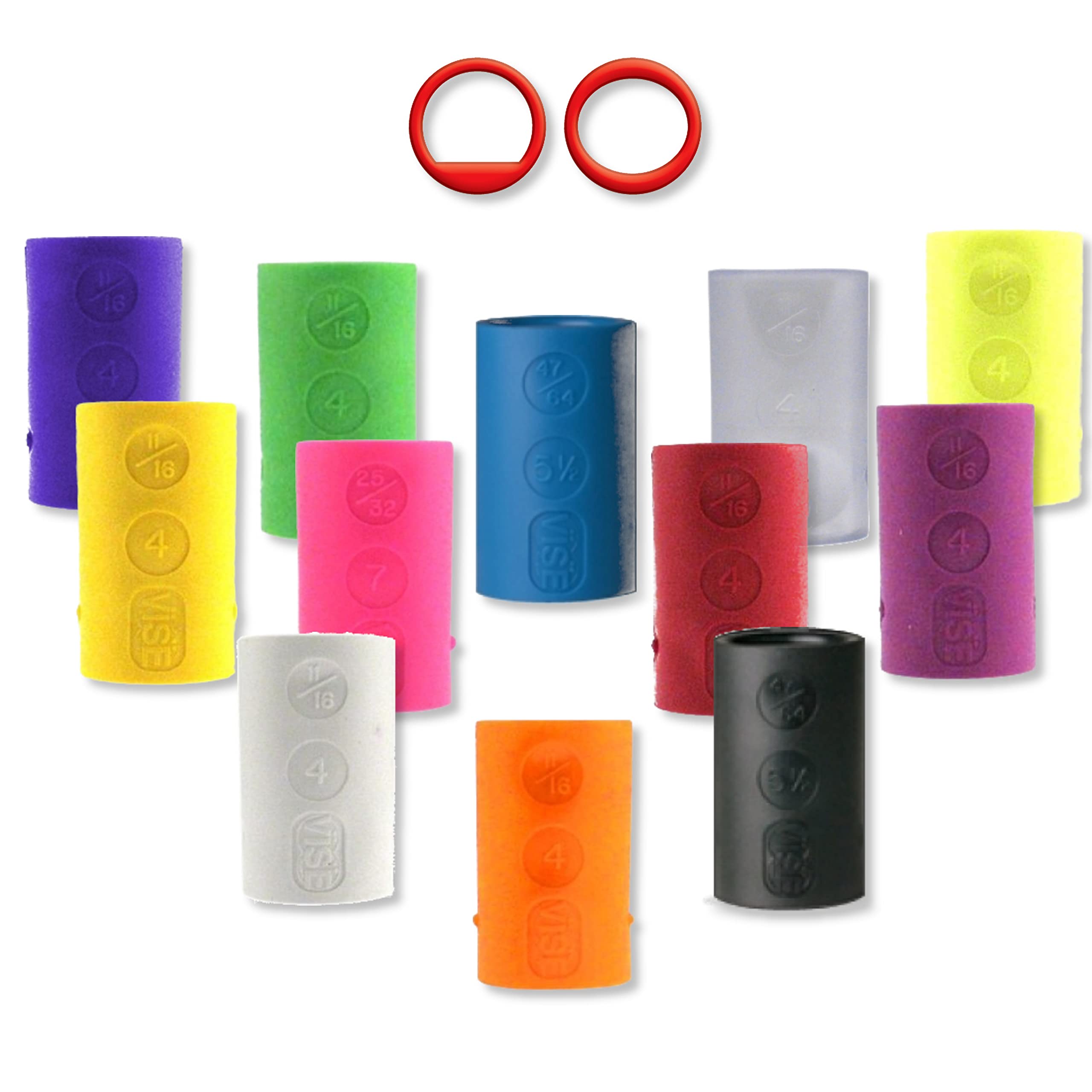 Vise Grip - Inserti per dita P/O - Power Lift/Ovali - Inserti in gomma per una palla da bowling - Duo Pack - Manici durevoli con due lati - Vestibilità ridotta - Diverse dimensioni e colori