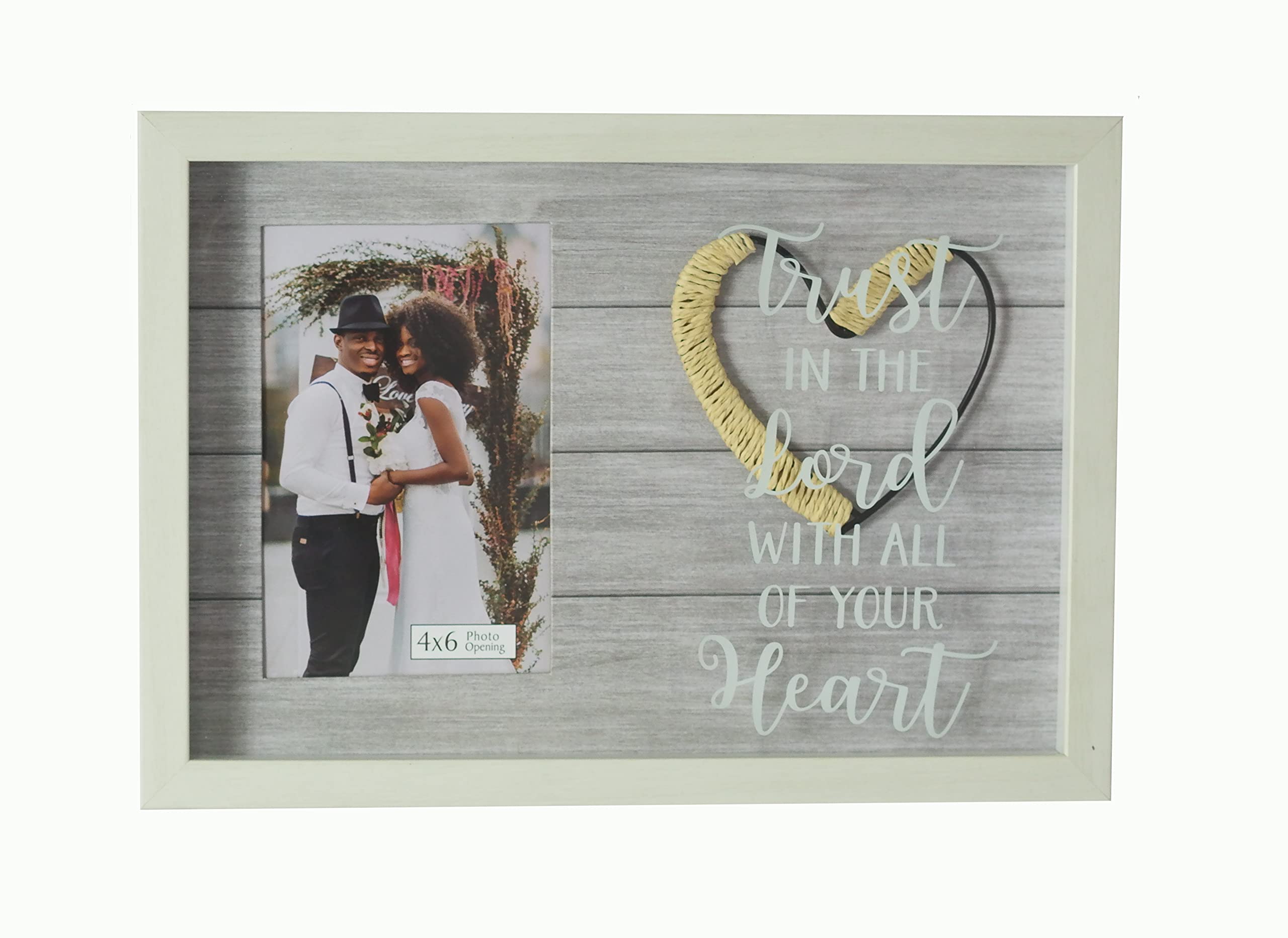 Nayble Box Photo Frame Size A4 3D Deep Box Picture Frame Shadow Box Frame for Wall Hanging, Desk or Table Decor Showcase - Holds 15 x 10 cm / 4 x 6 in Photo (Trust in the love with all of your heart)