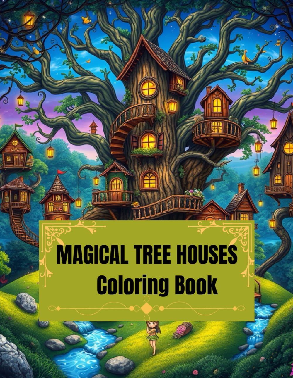 Magical Tree Houses Coloring Book: Whimsical Forest Homes for Kids and Adults – Relaxing Fantasy Coloring Fun