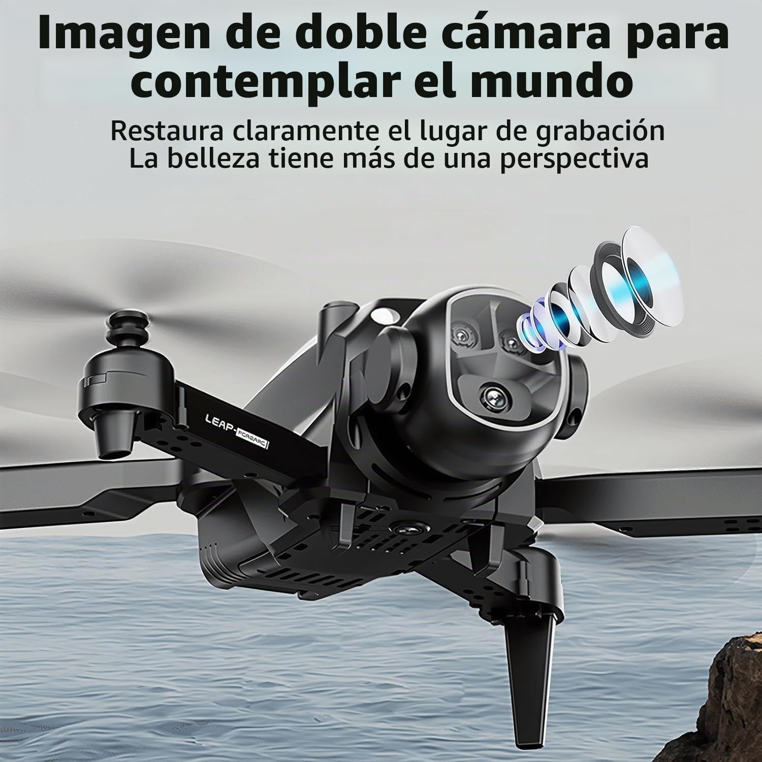 OBEST Drone con Cámara y Gafas VR, Mini Dron FPV Plegable | Doble Camara 2 Baterías, Giro 360 Modo Sin Cabeza, Gesto Foto/Vídeo, Aterrizaje con un solo clic, RC Helicóptero para Adulto