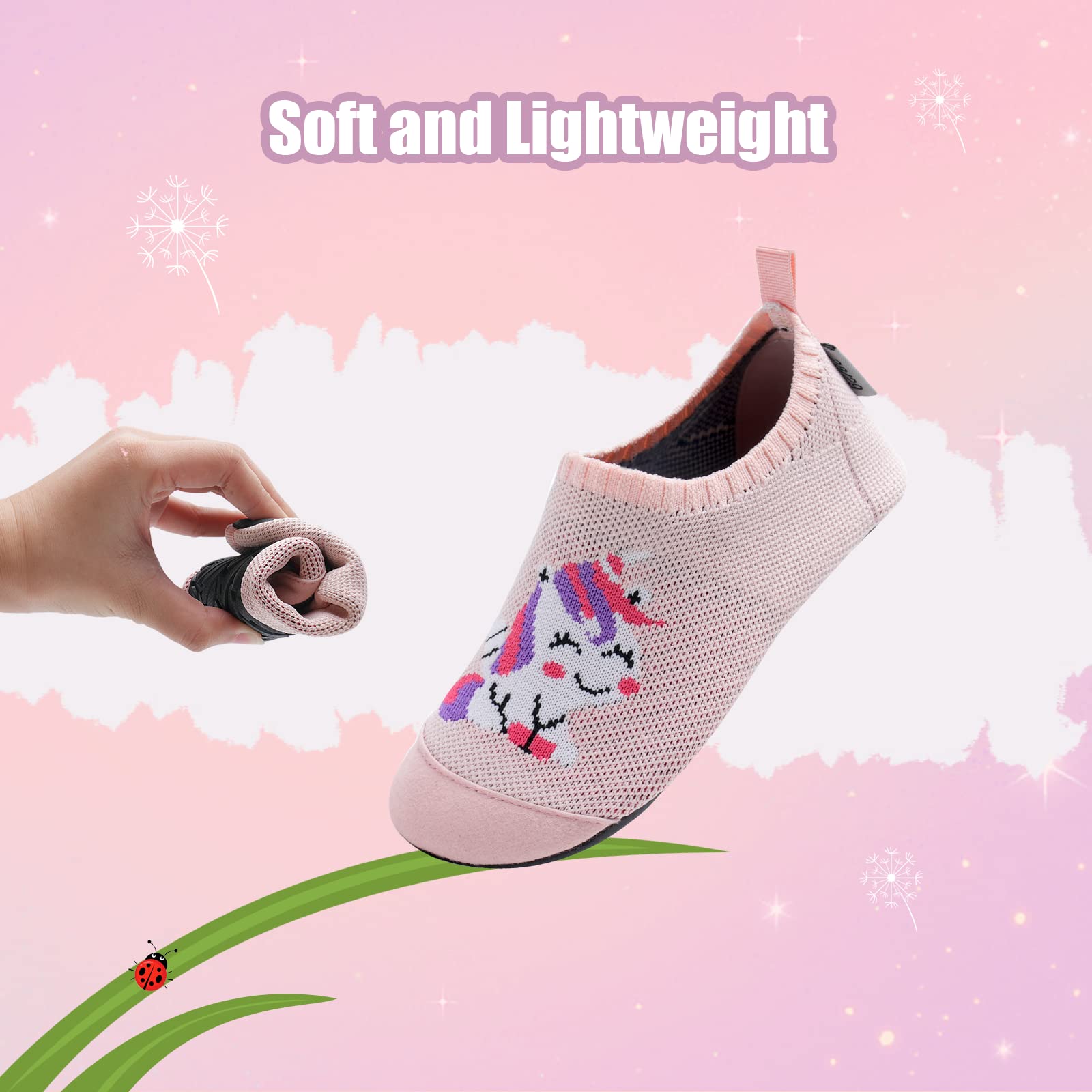 IceUnicorn Zapatos de Agua Niños Barefoot Calcetines de Natación Niñas Antideslizante Secado RáPido Respirable Escarpines de Baño