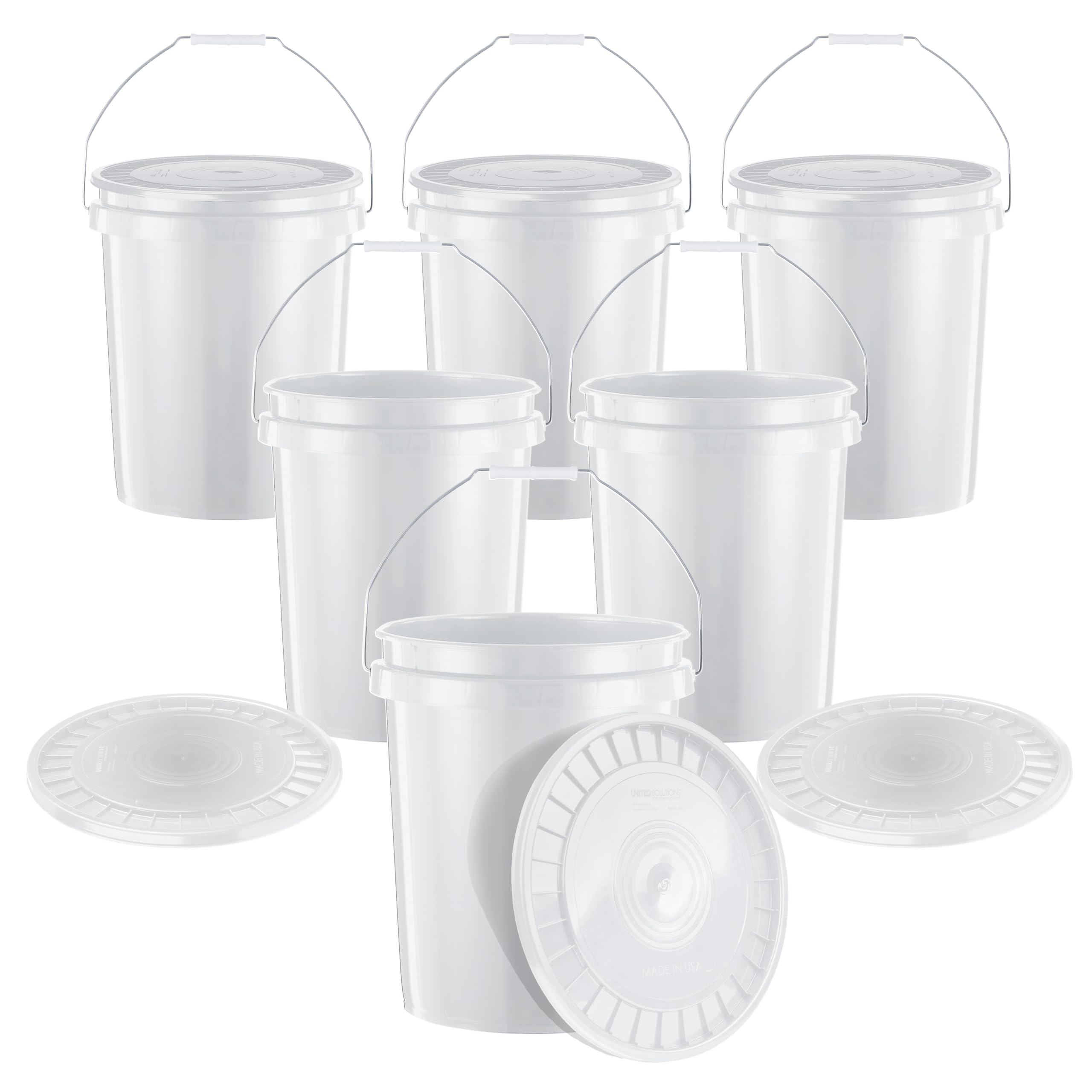 United Solutions 5-Gallon Heavy-Duty Buckets with Snap-On Lids