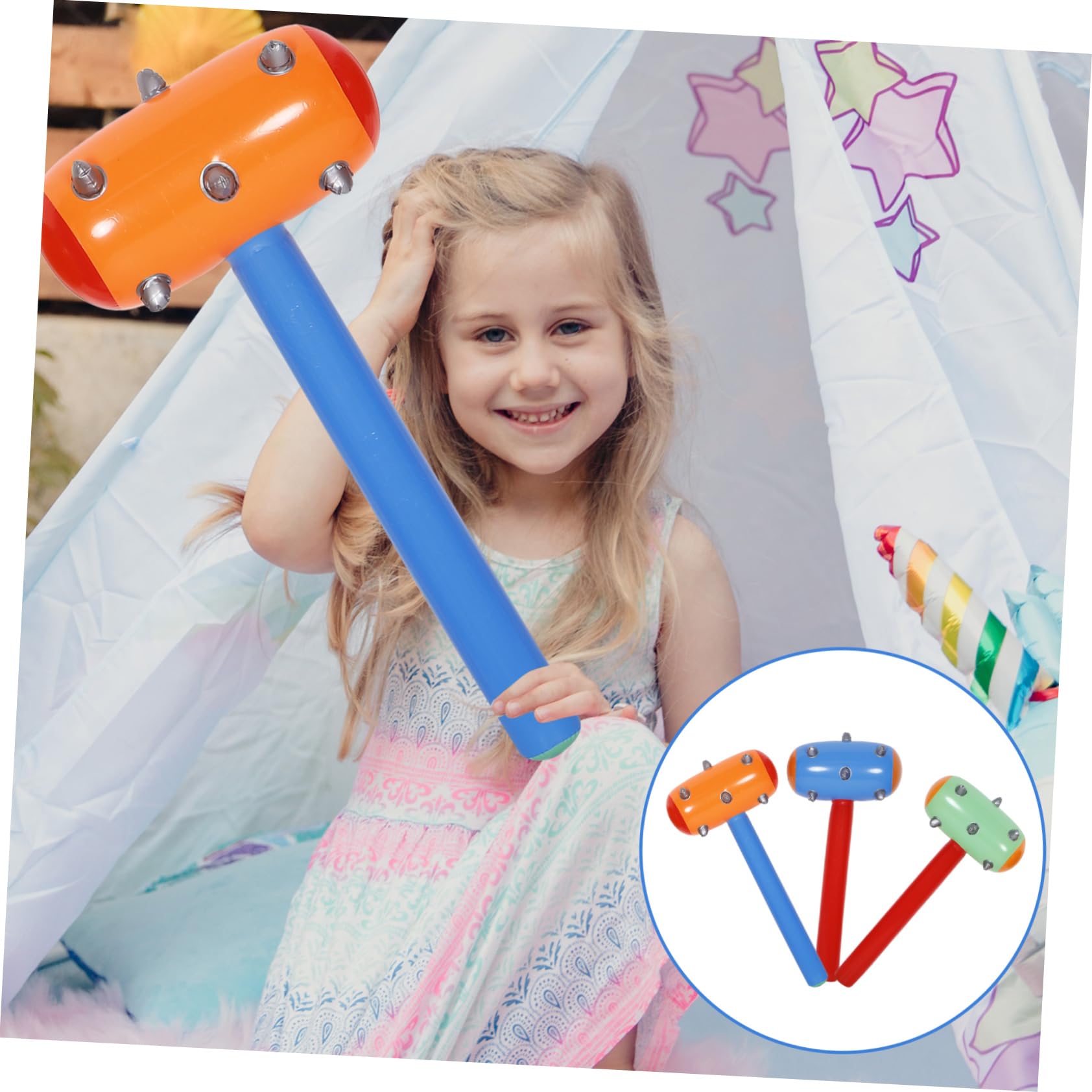 VICASKY Inflatable Hammer Toys Set 6pcs Pvc Boys and Girls Hammer Toys Party Game Lightweight for Pool/beach/luau Random