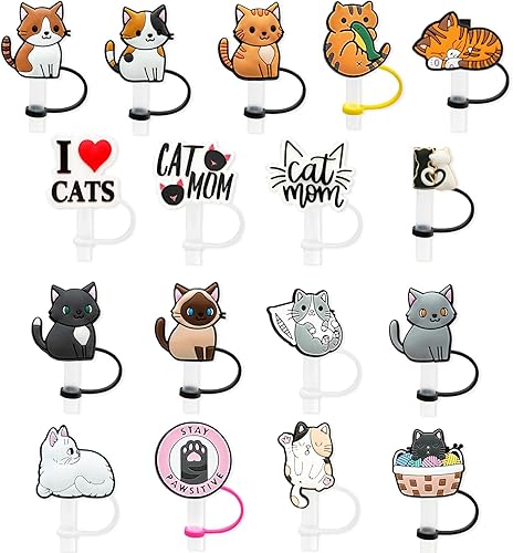 Miniatura 2 de Tapas de popote de silicona para vasos con asa, protector de tapones a prueba de polvo, reutilizables, portátiles, para popotes, accesorios para