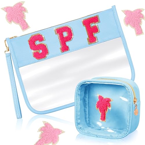 Miniatura 21 de Hillban Juego de 2 bolsas de bebé de chenilla, bolsas de letras de chenilla, bolsa de maquillaje, bolsa de viaje para bebé, impermeable, portátil