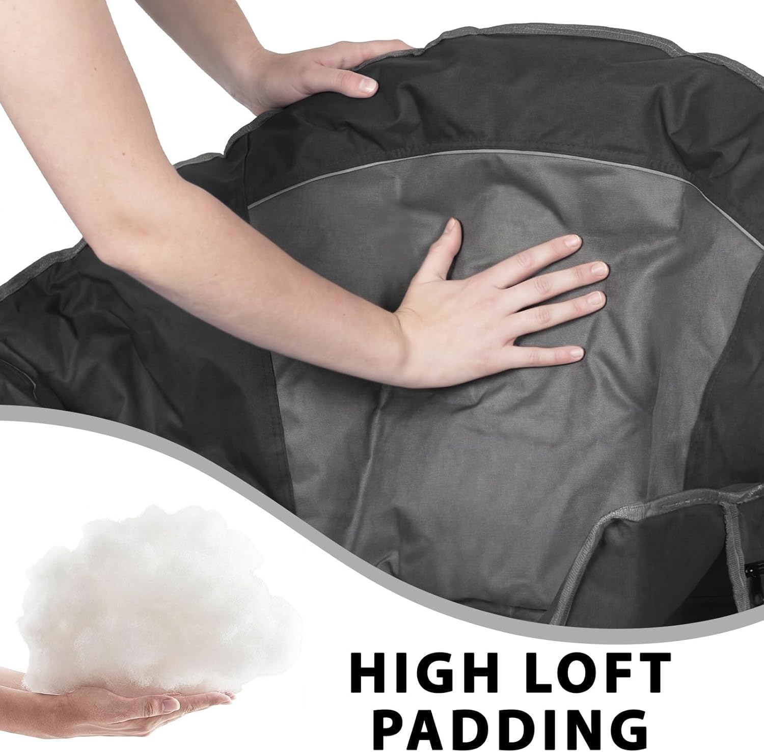 Romswi 2-Pack Heated Oversized Camping Chairs for Adults, Heavy Duty 500lbs Folding Chair with 3-Level Heating (Power Bank Not Included), Portable Padded Lawn Chairs with Cup Holder, Black&Gray - Image 6