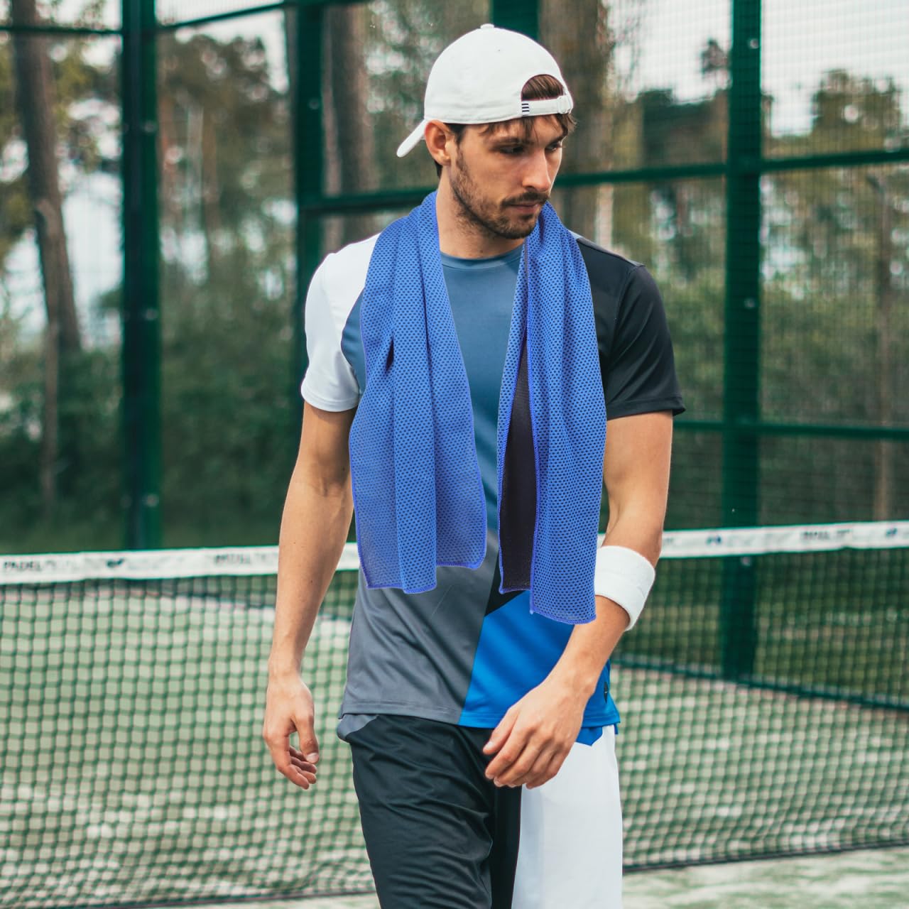 ifundom Sportkühltücher 4Er Set Hautfreundliche Kühlhandtücher 39.37X11.81 Zoll Mikrofaser Schweißabsorbierende Leichte Handtücher Für Fitness Yoga Laufen Radfahren Outdoor