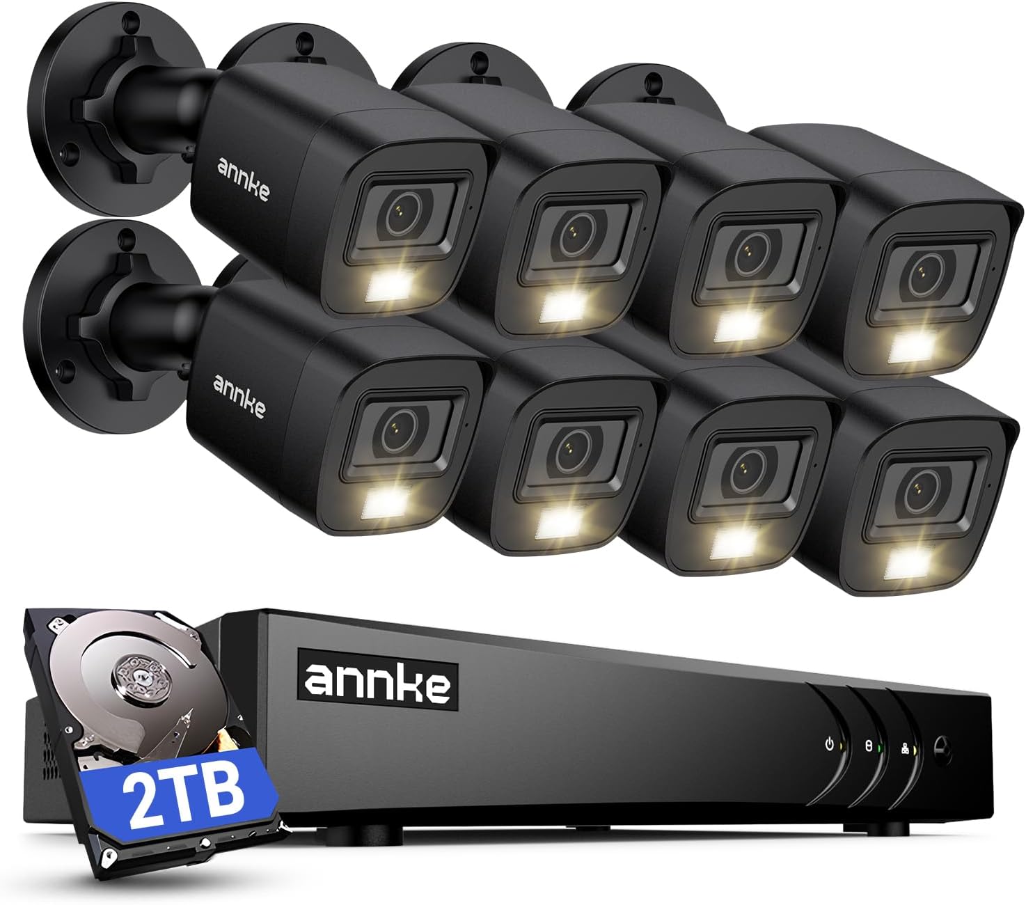 ANNKE 16CH 3K Lite FHD AI Surveillance Security Camera System with 2TB Hard Drive and 8X 2MP Outdoor Weatherproof CCTV Cameras with Smart Dual Light, Human Vehicle Detection, Color Night Vision ANNKE 16CH 3K Lite FHD AI Surveillance Security Camera System with 2TB Hard Drive and 8X 2MP Outdoor Weatherproof CCTV Cameras with Smart Dual Light, Human Vehicle Detection, Color Night Vision