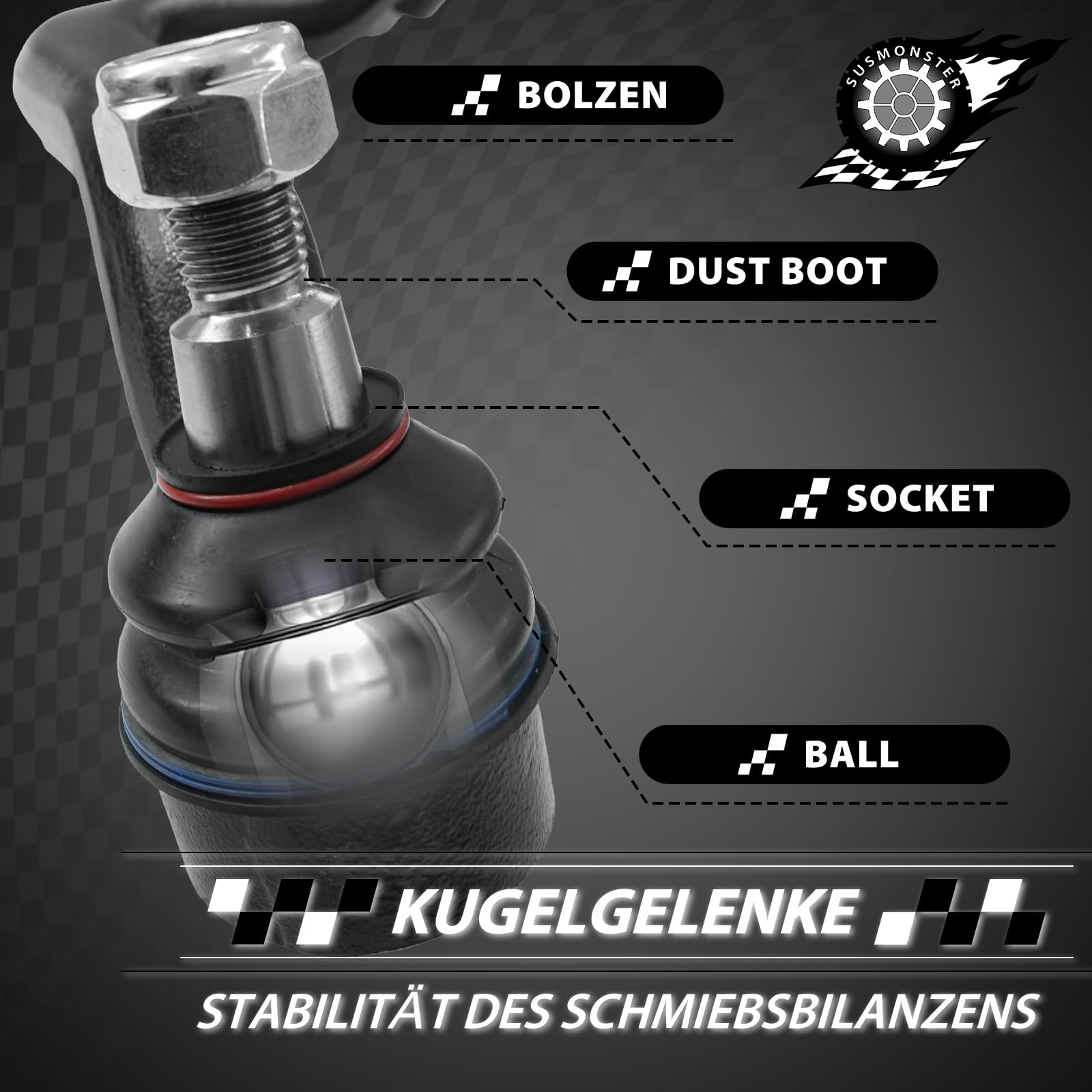 Federungsbausatz – 2-TLG Vorderer Unterer Querlenker, kompatibel mit 2006-2018 BMW X5 2007-2019 X6