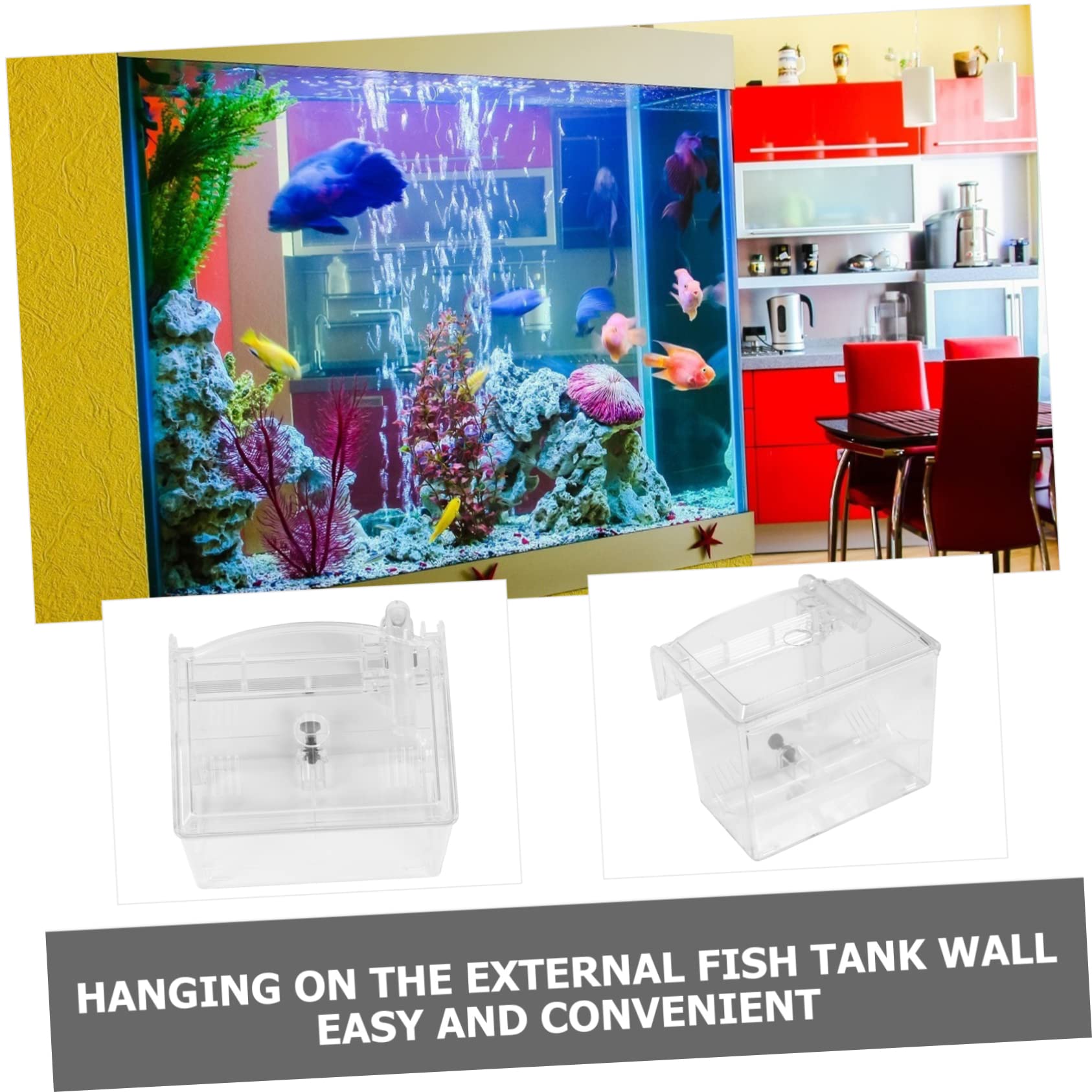 1 Pieza Caja de Aislamiento para Peces Incubadora Exterior para Acuarios Criadero de Guppys Diseño Suspendido Protección y Cría para Aislar Peces y Heridos